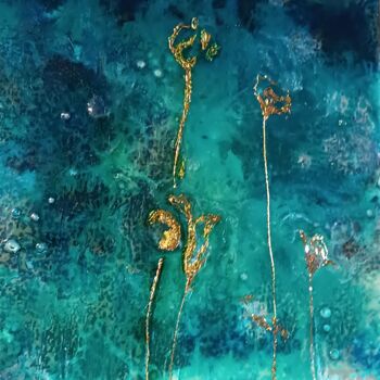 제목이 "The pond"인 미술작품 Leslie Lachiche로, 원작, 아크릴 나무 들것 프레임에 장착됨