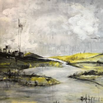 Pintura intitulada "Flusswärts" por Leso, Obras de arte originais