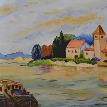 Peinture intitulée "Au port du village" par Les Peintures De Laura, Œuvre d'art originale, Huile
