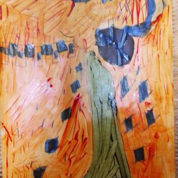 Peinture intitulée "La tour infernale" par Lesportesdelaudela, Œuvre d'art originale, Peinture vitrail