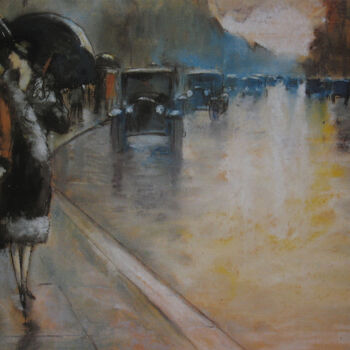 Painting titled "Rue de Berlin avec…" by Lesser Ury, Original Artwork, Oil