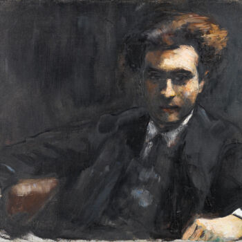 Painting titled "Portrait du Dr Frit…" by Lesser Ury, Original Artwork, Oil