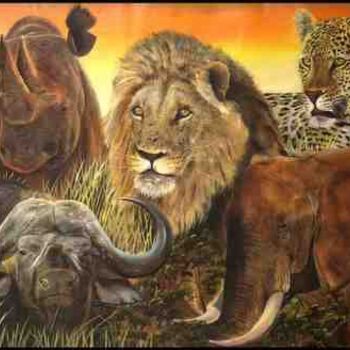 绘画 标题为“south african big f…” 由Lester Claude Stone, 原创艺术品, 油
