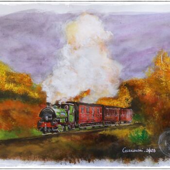 Ζωγραφική με τίτλο "Tanfield Railway -…" από Leszek Gaczkowski, Αυθεντικά έργα τέχνης, Γκουάς