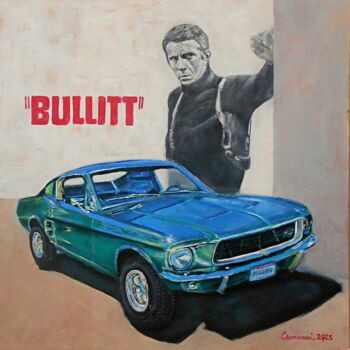 Schilderij getiteld "1967 Mustang Fastba…" door Leszek Gaczkowski, Origineel Kunstwerk, Olie