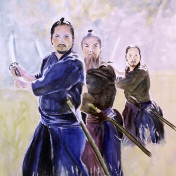 Painting titled "Samurai - bushido" by Leszek Gaczkowski, Original Artwork, Watercolor