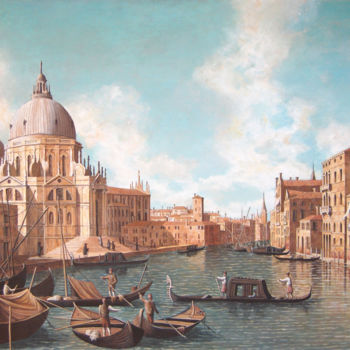 Ζωγραφική με τίτλο "Venise - Le Grand C…" από Maxime Letang, Αυθεντικά έργα τέχνης, Ακρυλικό