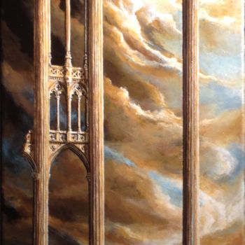 Painting titled "Ruine Gothique" by Maxime Letang, Original Artwork, Acrylic