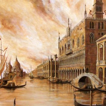 Malarstwo zatytułowany „Venise - Palazzo Du…” autorstwa Maxime Letang, Oryginalna praca, Akryl
