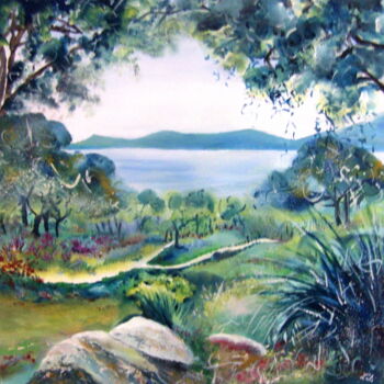 Peinture intitulée "Découverte" par Léti, Œuvre d'art originale, Huile Monté sur Châssis en bois