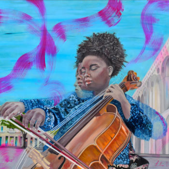 Painting titled "Multi-Cello Kely" by Letícia Mercier, Original Artwork, Acrylic