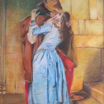 Pintura titulada "Il bacio - falso d'…" por Letizia Romagnoli, Obra de arte original