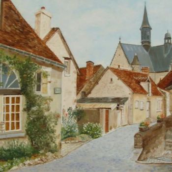 Картина под названием "Entrée Village de M…" - Le Tobi, Подлинное произведение искусства