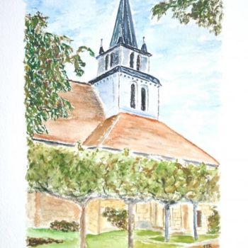 Painting titled "Eglise" by Le Tobi, Original Artwork