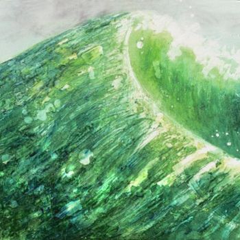Painting titled "wave III" by Martine L'Etoile, Original Artwork, Oil