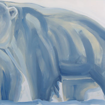 Pintura titulada "BLUE POLAR BEAR" por Nathalie Letulle, Obra de arte original, Acrílico
