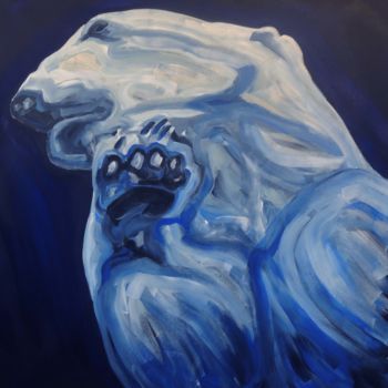 Malerei mit dem Titel "AQUATIC POLAR BEAR" von Nathalie Letulle, Original-Kunstwerk, Acryl