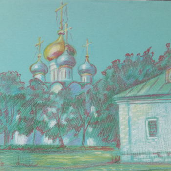 「смоленский собор но…」というタイトルの描画 Aнна Лeвицкаяによって, オリジナルのアートワーク, コンテ