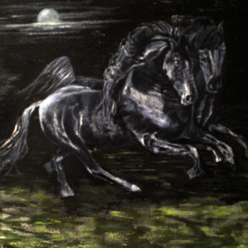 Painting titled "black" by Socam, Original Artwork, Oil
