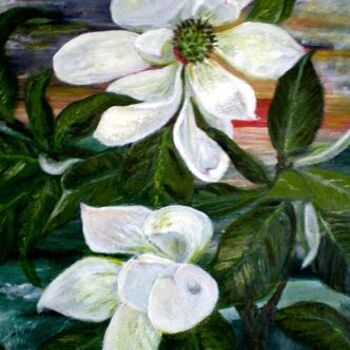 Painting titled "Magnolias." by Socam, Original Artwork