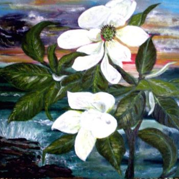 Painting titled "סערה ופרחים" by Socam, Original Artwork, Oil