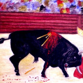 Pintura intitulada "Blood of bull!" por Socam, Obras de arte originais, Óleo