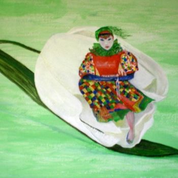 Картина под названием "Tulip and masque" - Socam, Подлинное произведение искусства, Масло