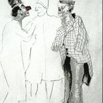 Drawing titled "les clowns" by Jacky Levillain, Original Artwork, Other