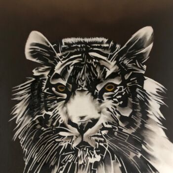 Malarstwo zatytułowany „Panthera” autorstwa Johanna Levy, Oryginalna praca, Olej Zamontowany na Drewniana rama noszy