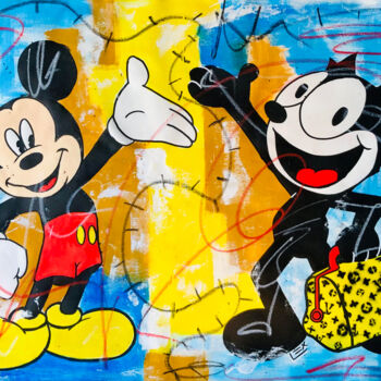 Картина под названием "Mickey & Felix" - Lex, Подлинное произведение искусства, Акрил