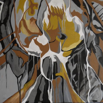 Pintura titulada "Implosion" por Gwenn Audic, Obra de arte original, Acrílico Montado en Bastidor de camilla de madera