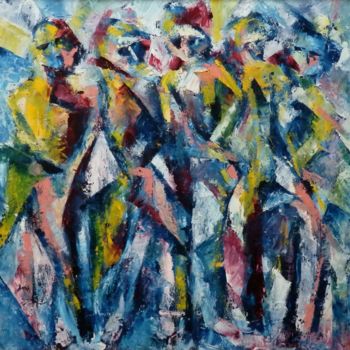 Painting titled "The party" by Lex Veen, Original Artwork, Oil