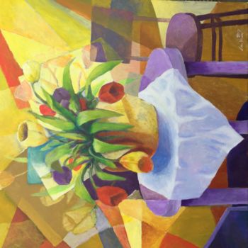 Malerei mit dem Titel "Tulips" von Lex Veen, Original-Kunstwerk, Öl