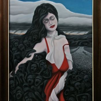 Painting titled "Mother earth" by Lex Veen, Original Artwork, Oil