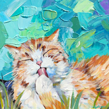 Картина под названием "Ginger Happiness" - Leyla Zhunus, Подлинное произведение искусства, Акрил Установлен на Деревянная ра…