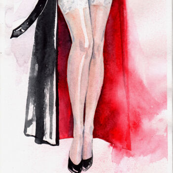 Painting titled ""Stealth"" by Leyla Zhunus, Original Artwork, Watercolor