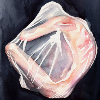 Pintura intitulada "Embryo" por Leyla Zhunus, Obras de arte originais, Aquarela