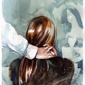 Pintura intitulada "Shackle" por Leyla Zhunus, Obras de arte originais, Aquarela