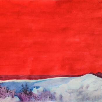 Schilderij getiteld ""Snow in the Embrac…" door Leyla Zhunus, Origineel Kunstwerk, Aquarel