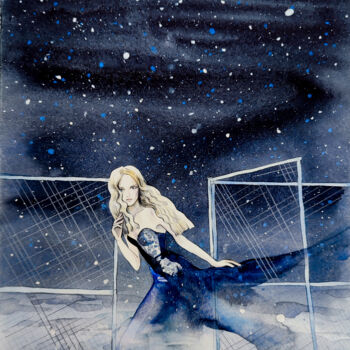 绘画 标题为“"Mesh fences"” 由Leyla Zhunus, 原创艺术品, 水彩