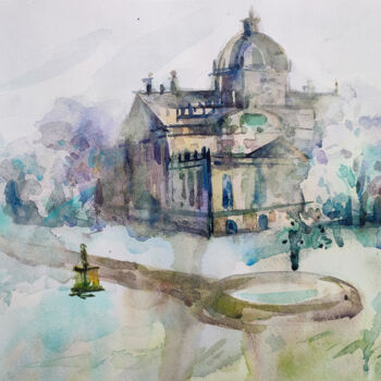 "Misty Castle" başlıklı Tablo Leyla Zhunus tarafından, Orijinal sanat, Suluboya