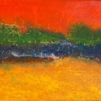 Schilderij getiteld "DERIVES OCEANES III" door Leylane Ferret, Origineel Kunstwerk, Olie Gemonteerd op Frame voor houten bra…