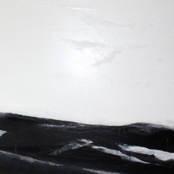 Peinture intitulée "PAYSAGE NOIR ET BLA…" par Leylane Ferret, Œuvre d'art originale, Huile Monté sur Châssis en bois
