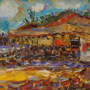 Pintura intitulada "HOT DAY IN GOA - In…" por Karakhan, Obras de arte originais, Óleo