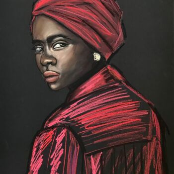 Dessin intitulée "Akello (queen in Re…" par Leysan Khasanova, Œuvre d'art originale, Pastel