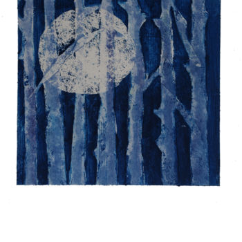Incisioni, stampe intitolato "bosque-y-luna-70x50…" da María Jesús Leza Núñez, Opera d'arte originale