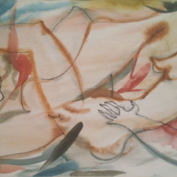 Peinture intitulée "The song of songs-06" par Lezer Manole, Œuvre d'art originale, Aquarelle