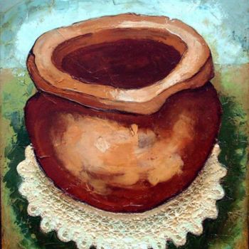 Ζωγραφική με τίτλο "Pot.Canvas, oil" από Niko Lezhava, Αυθεντικά έργα τέχνης