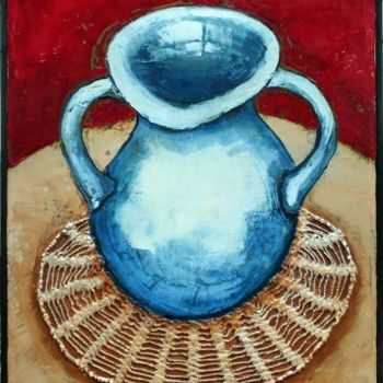 Painting titled "Vase.Canvas" by Niko Lezhava, Original Artwork