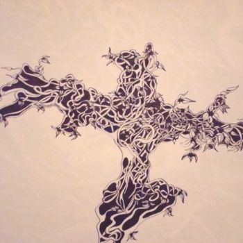 Drawing titled "JC" by L. F. Q. B. (Le Feu Qui Brule), Original Artwork, Ink